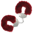 OUCH! Heavy-Duty Fluffy Cuffs - Burgundy - Naughty by Nature Adult Store