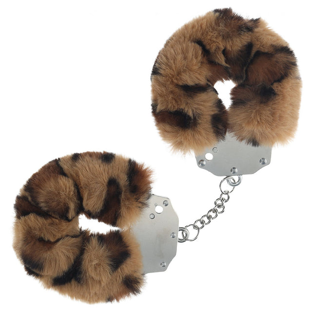 OUCH! Heavy-Duty Fluffy Cuffs - Leopard - Naughty by Nature Adult Store
