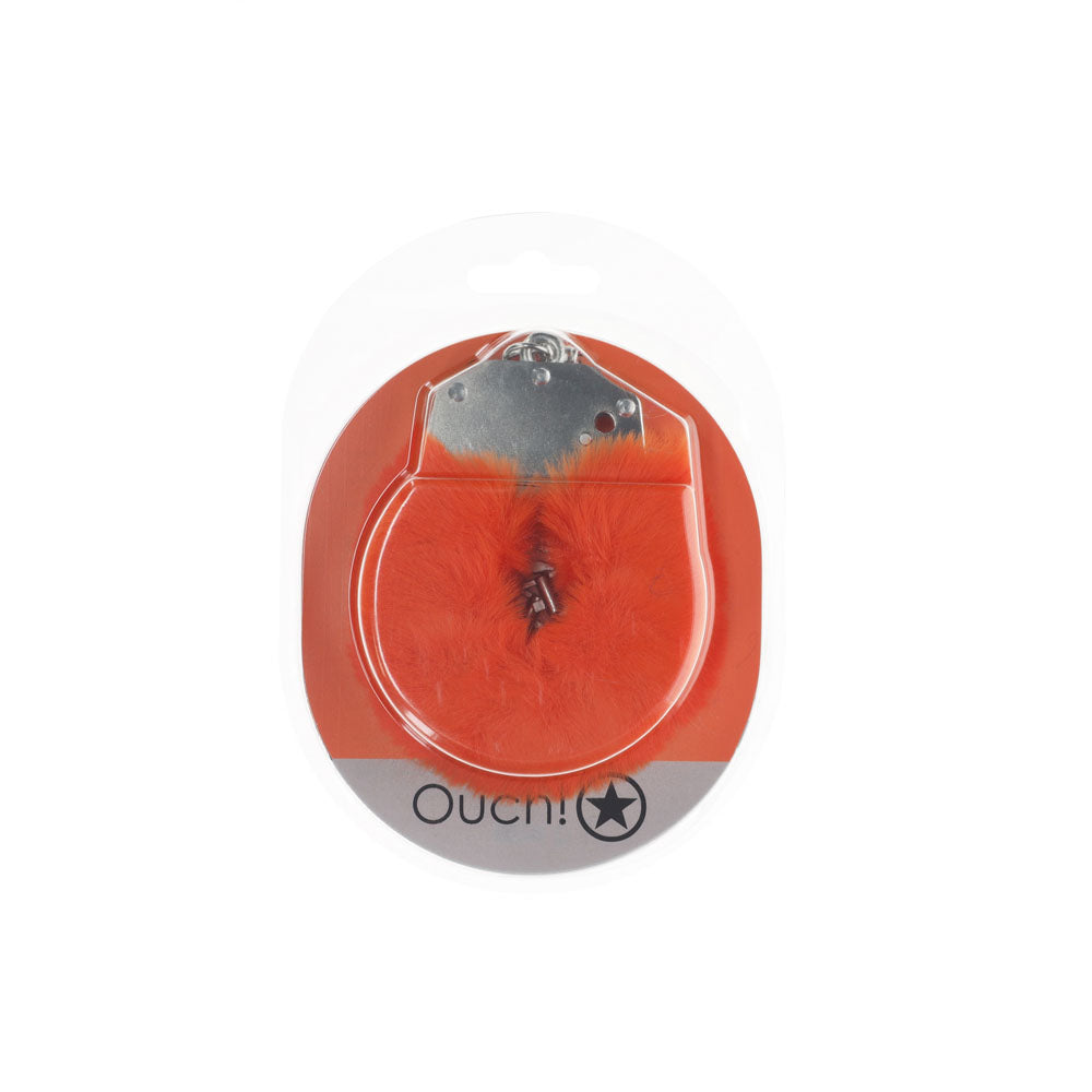 OUCH! Heavy-Duty Fluffy Cuffs - Orange - Naughty by Nature Adult Store