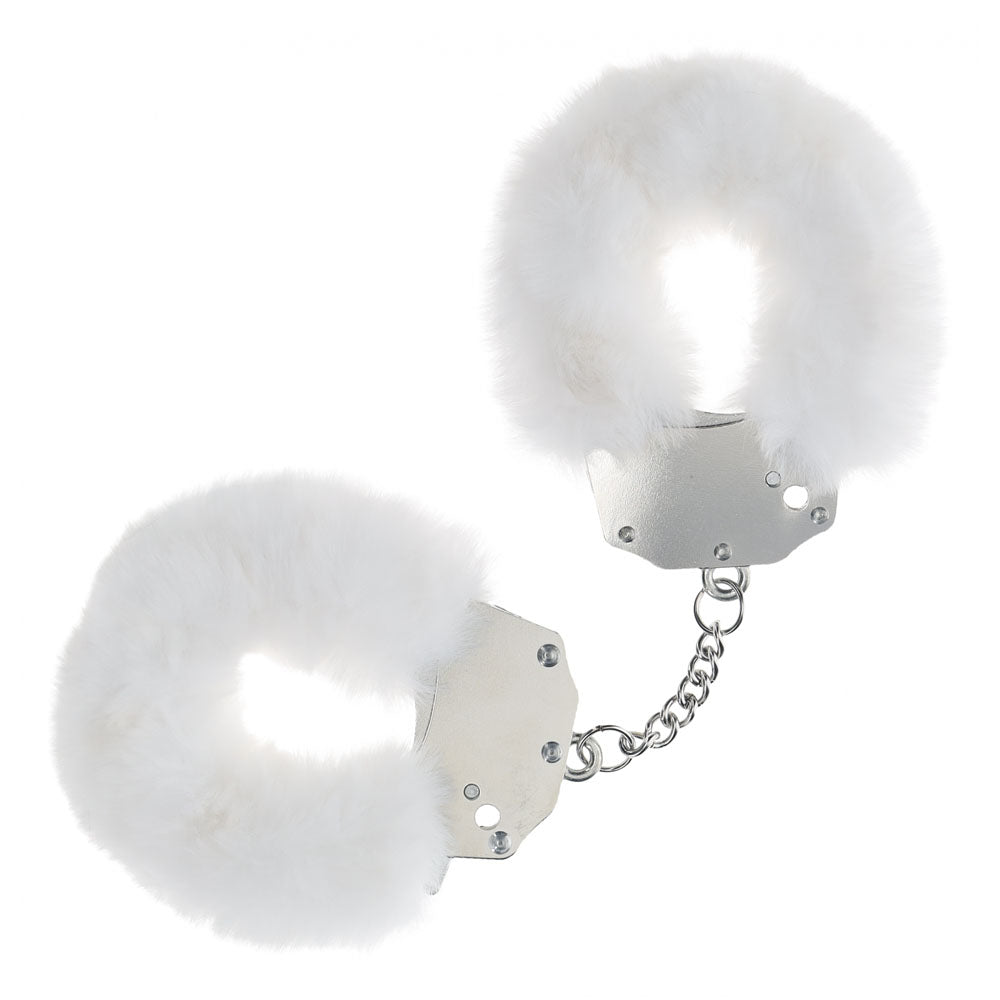 OUCH! Heavy-Duty Fluffy Cuffs - White - Naughty by Nature Adult Store