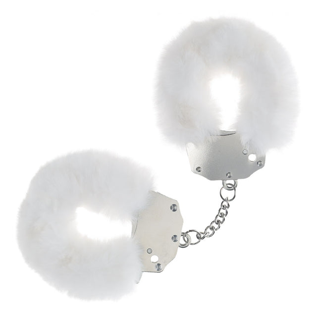 OUCH! Heavy-Duty Fluffy Cuffs - White - Naughty by Nature Adult Store