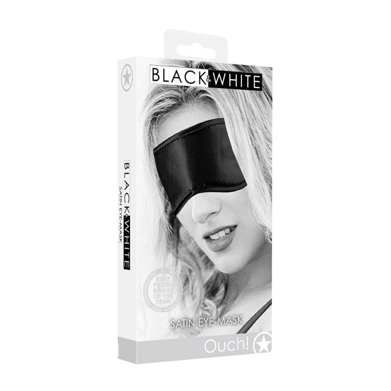 OUCH! Black & White Satin Eye-Mask - Black Eye Restraint - Naughty by Nature Adult Store