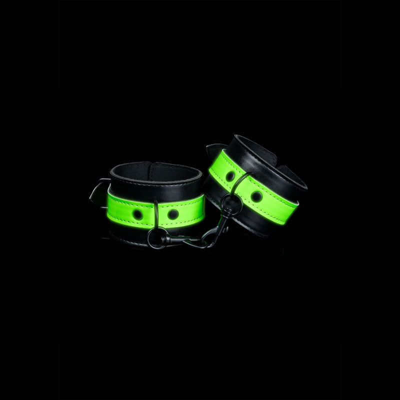 OUCH! Glow In The Dark Handcuffs - Black/Glow In Dark Restraints - Naughty by Nature Adult Store