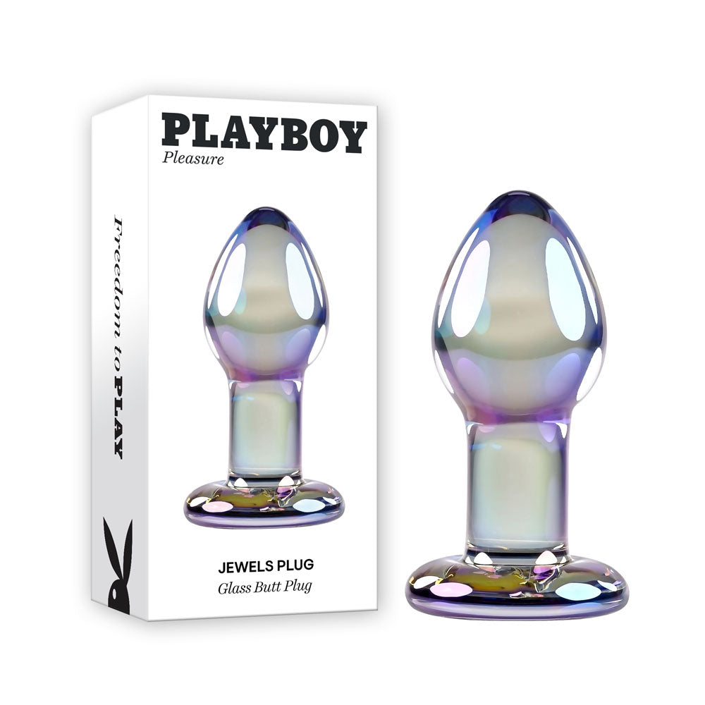 Playboy Pleasure JEWELS PLUG - Clear Glass 8.5 cm Butt Plug - Naughty by Nature Adult Store
