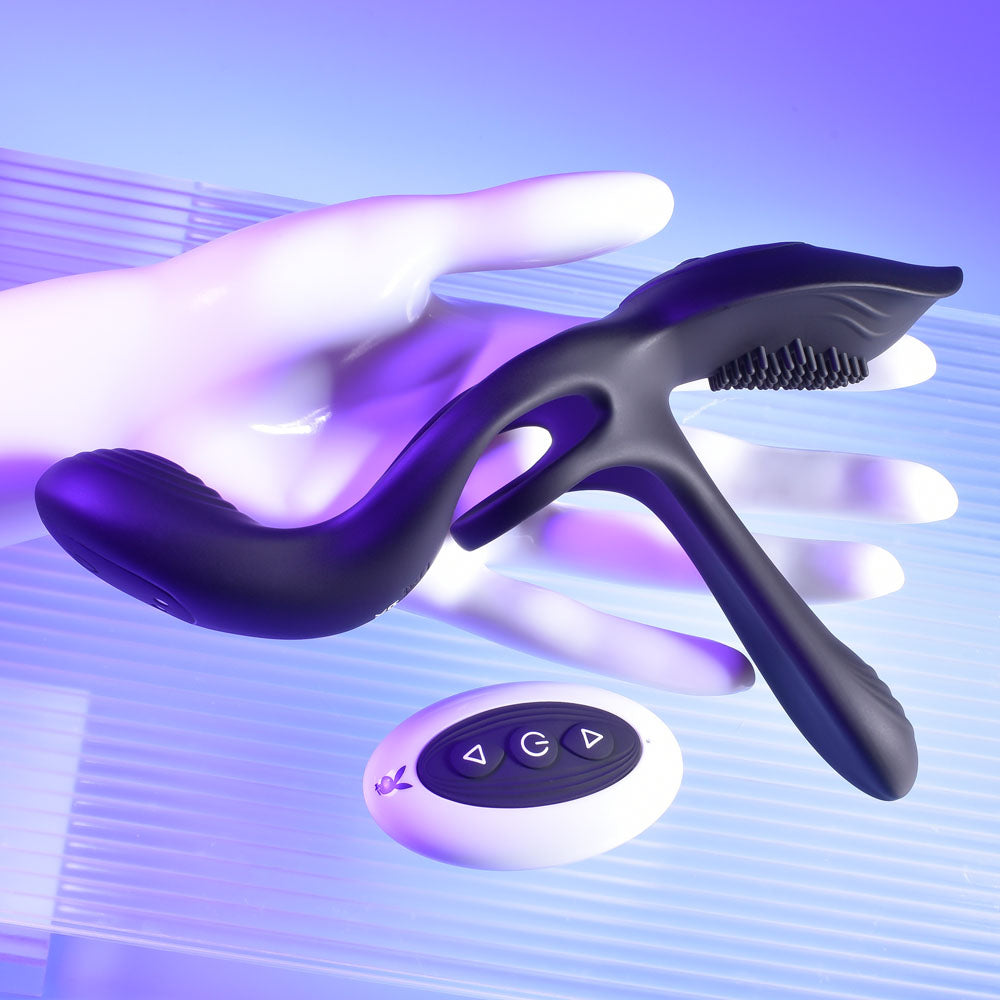 Playboy Pleasure The 3 Way - Vibrating Cock Ring with Wireless Remote