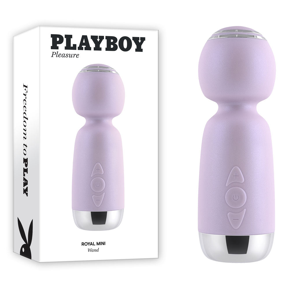 Playboy Pleasure ROYAL MINI - Rechargeable Mini Wand Vibrator - Naughty by Nature Adult Store