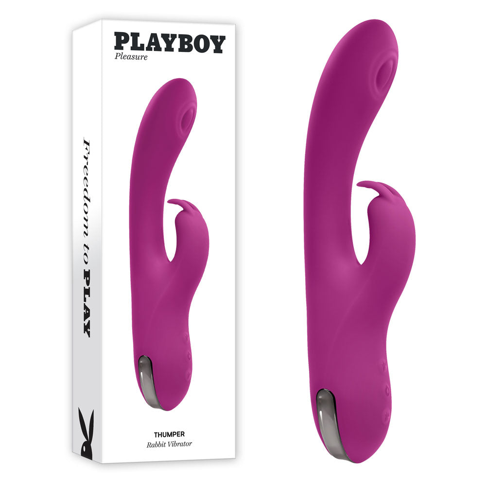 Playboy Pleasure THUMPER - Purple 21.9 cm USB Rechargeable Rabbit Vibrator - Naughty by Nature Adult Store