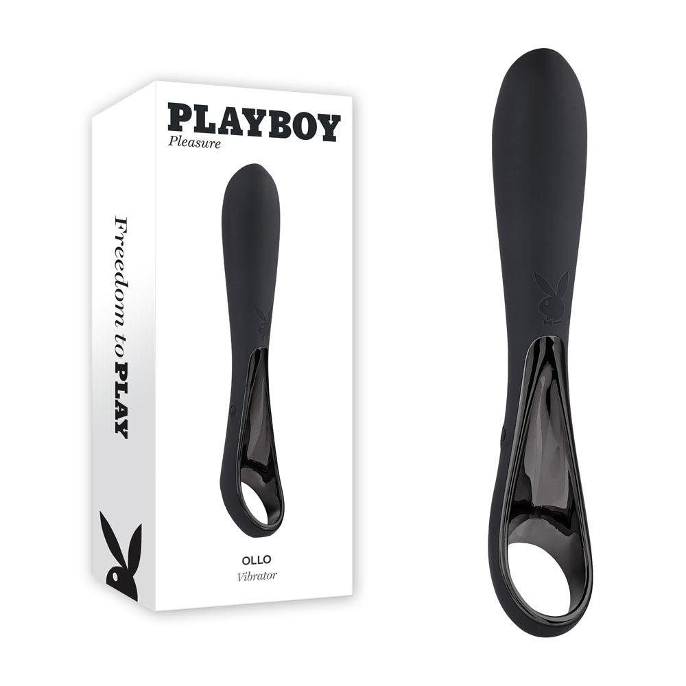 Playboy Pleasure OLLO - Black 14.6 cm USB Rechargeable Vibrator - Naughty by Nature Adult Store