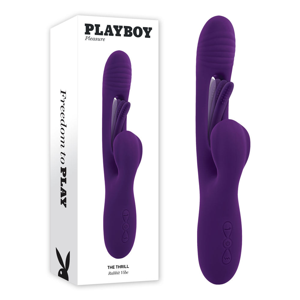 Playboy Pleasure THE THRILL - Purple 24.4 cm USB Rechargeable Rabbit Vibrator - Naughty by Nature Adult Store