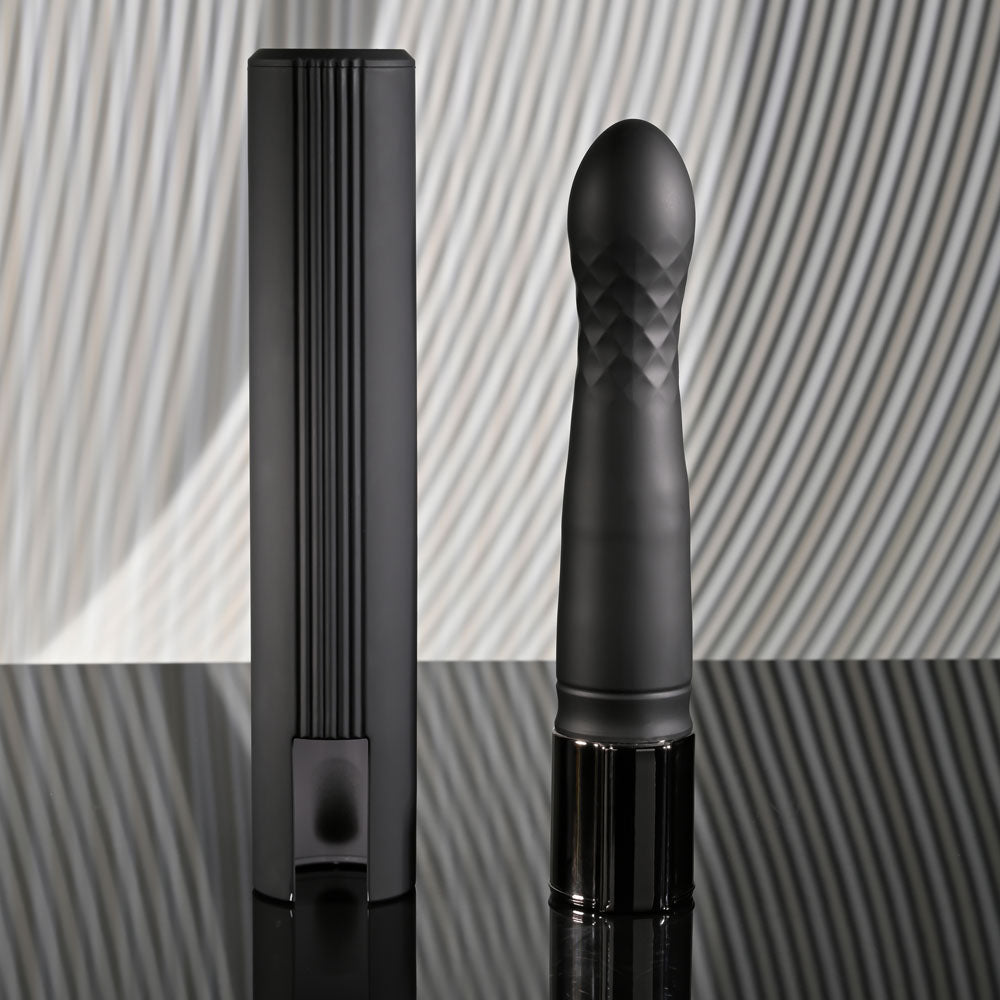 Playboy Pleasure PLEASURE ZONE - Black 21.4 cm Rechargeable Vibrator with USB Charging Dock - Naughty by Nature Adult Store