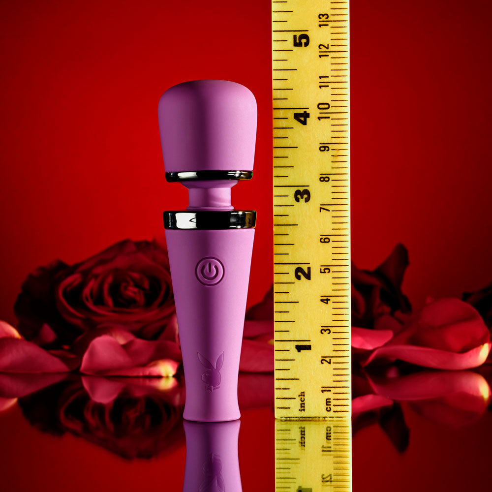 Playboy Pleasure MIC DROP - Purple 11.4 cm USB Rechargeable Vibrating Mini Massage Wand - Naughty by Nature Adult Store