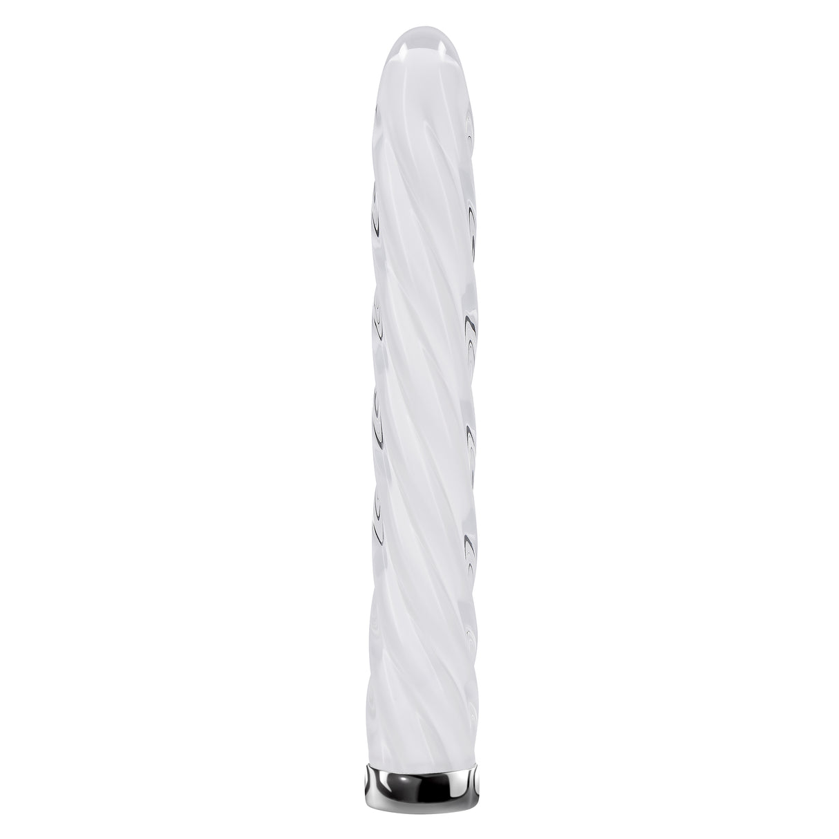 Playboy Pleasure IN A TWIST - White Glass Rechargeable Vibrator - Naughty by Nature Adult Store