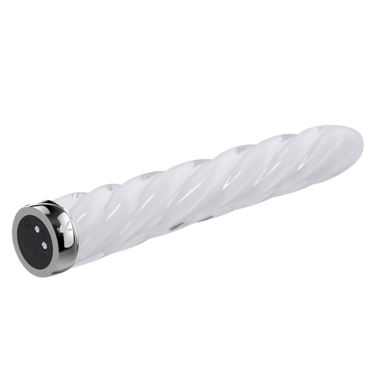 Playboy Pleasure IN A TWIST - White Glass Rechargeable Vibrator - Naughty by Nature Adult Store