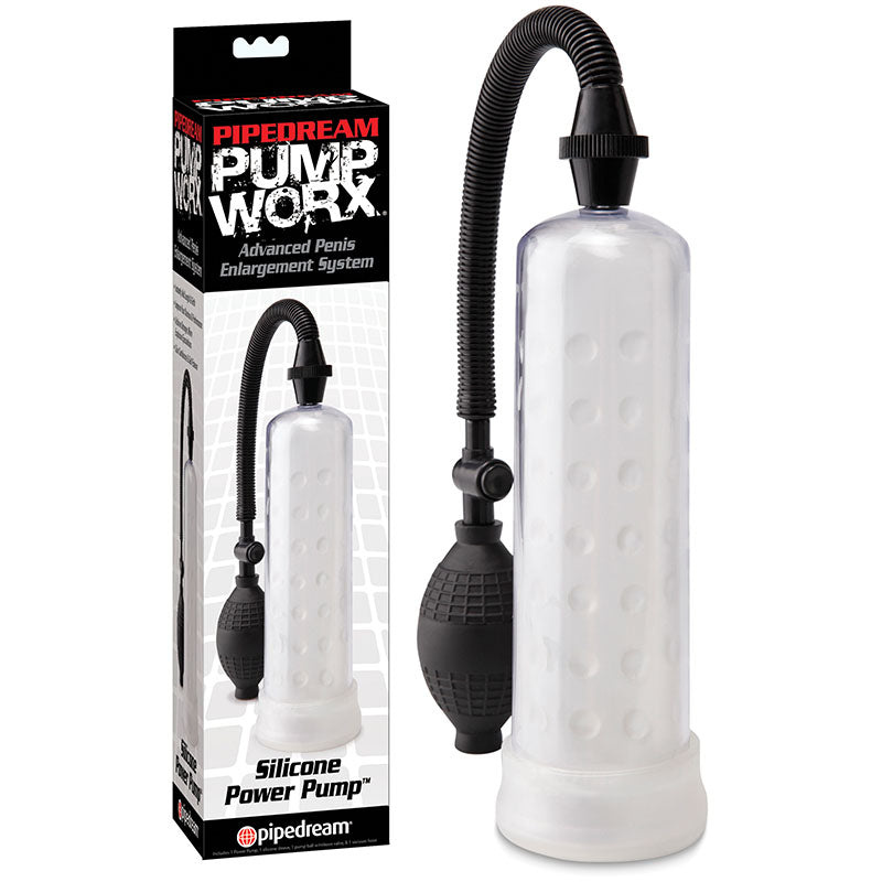 Pump Worx Silicone Power Pump - Clear Penis Pump - Naughty by Nature Adult Store