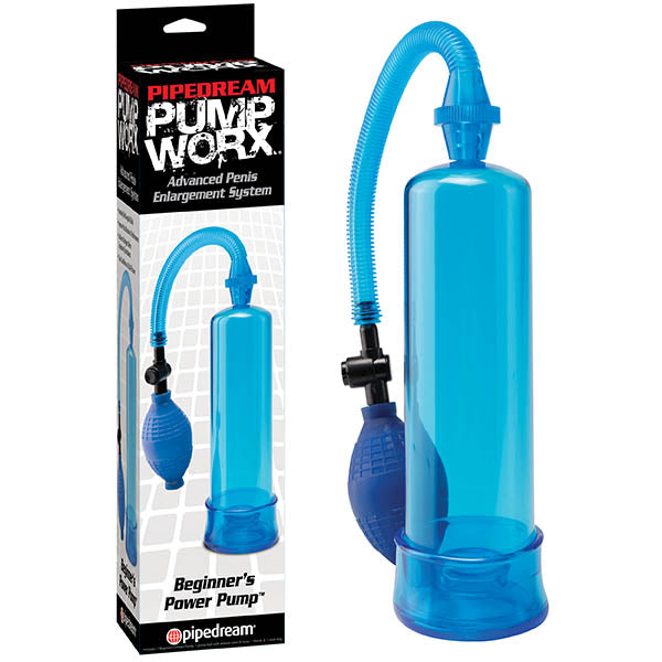 Pump Worx Beginner's Power Pump - Blue Penis Pump - Naughty by Nature Adult Store