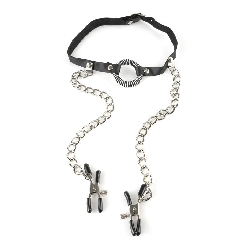 Fetish Fantasy Series O-ring Gag with Nipple Clamps - Naughty by Nature Adult Store
