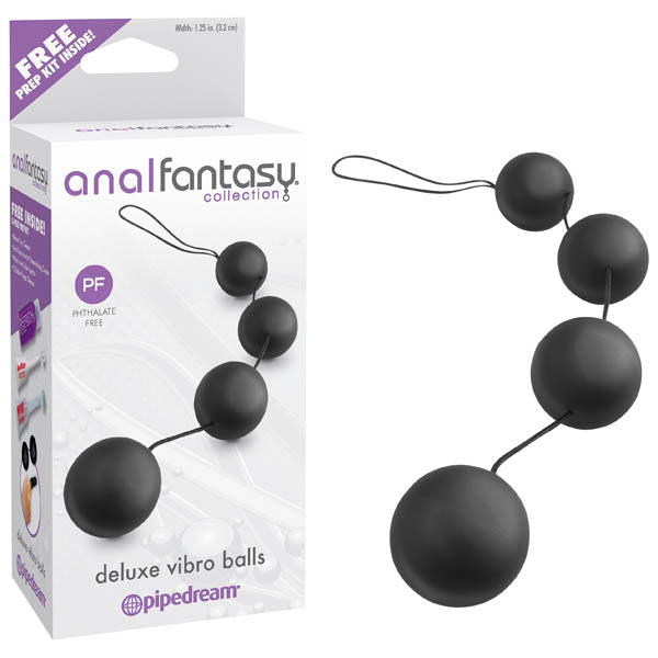 Anal Fantasy Collection Deluxe Vibro Balls - Black Anal Duo Balls - Naughty by Nature Adult Store