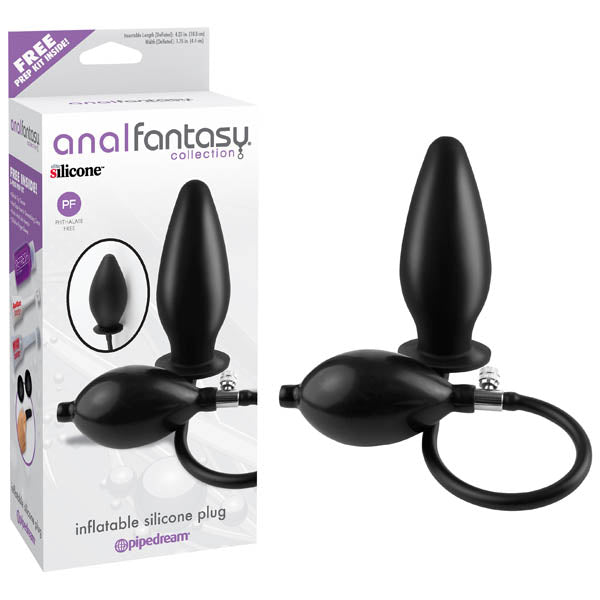 Anal Fantasy Collection Inflatable Silicone Plug - Black 10.8 cm (4.25'') Inflatable Butt Plug - Naughty by Nature Adult Store