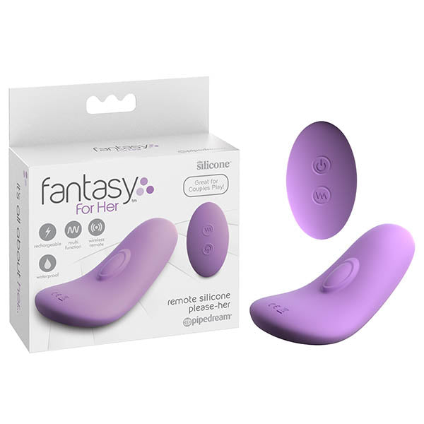 Fantasy For Her Remote Silicone Please-Her - Purple USB Rechargeable Stimulator with Wireless Remote - Naughty by Nature Adult Store