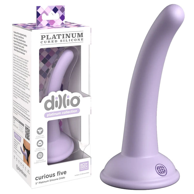 Dillio Platinum Curious Five - Purple - Purple 12.7 cm (5'') Dong - Naughty by Nature Adult Store
