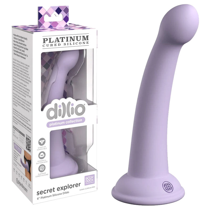Dillio Platinum Secret Explorer - Purple - Purple 15.2 cm (6'') Dong - Naughty by Nature Adult Store