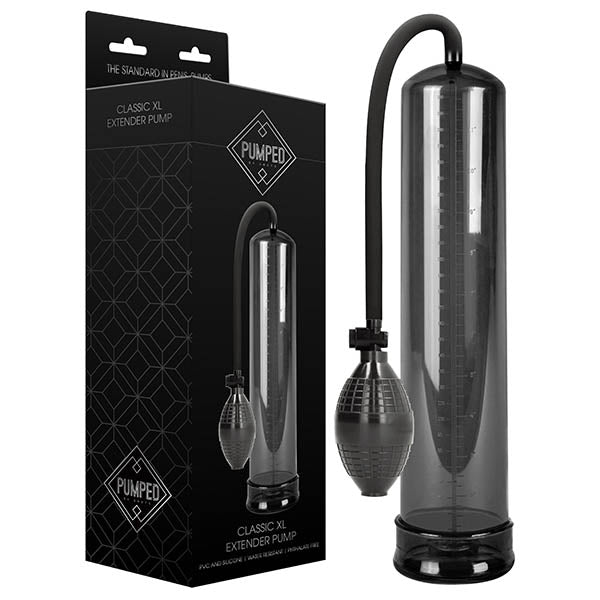 Pumped Classic XL Extender Pump - Black Large Sized Penis Pump - Naughty by Nature Adult Store