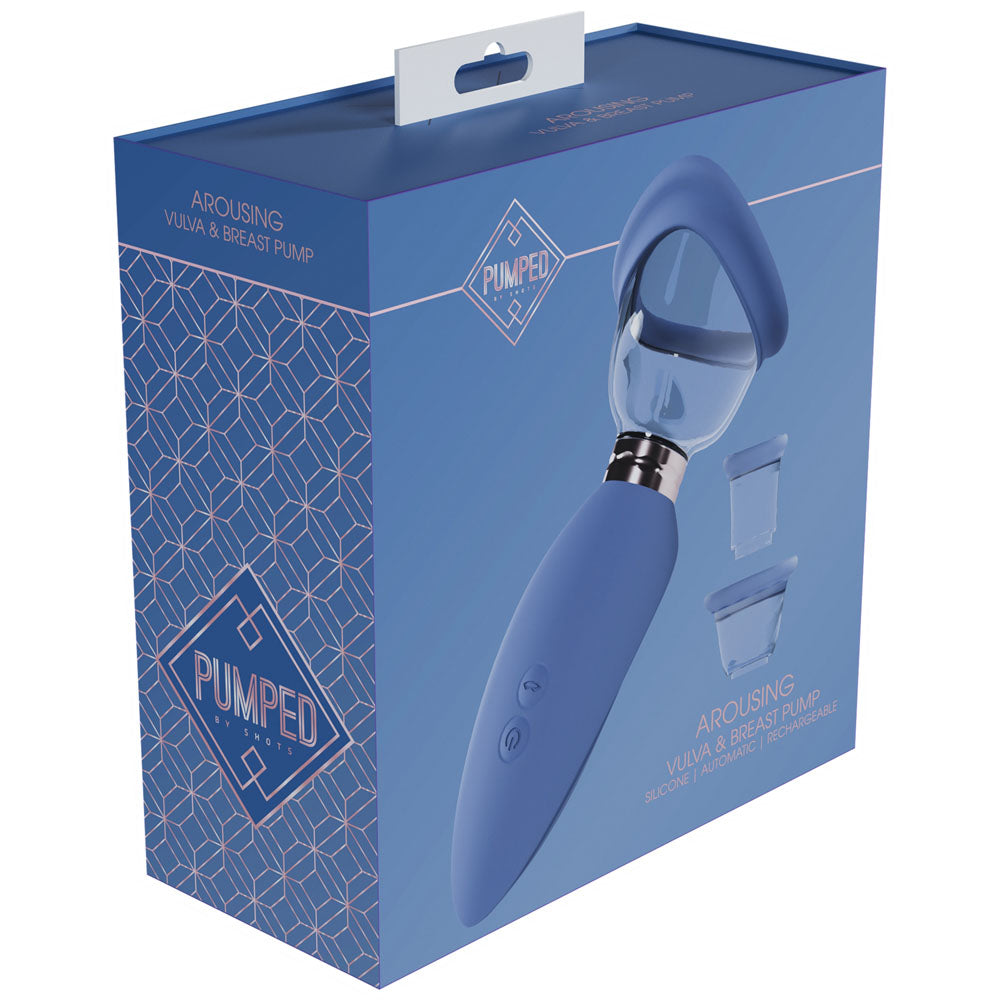 PUMPED Arousing Auto Ladies Pump - Blue - Blue USB Rechargeable Ladies Pump - Naughty by Nature Adult Store