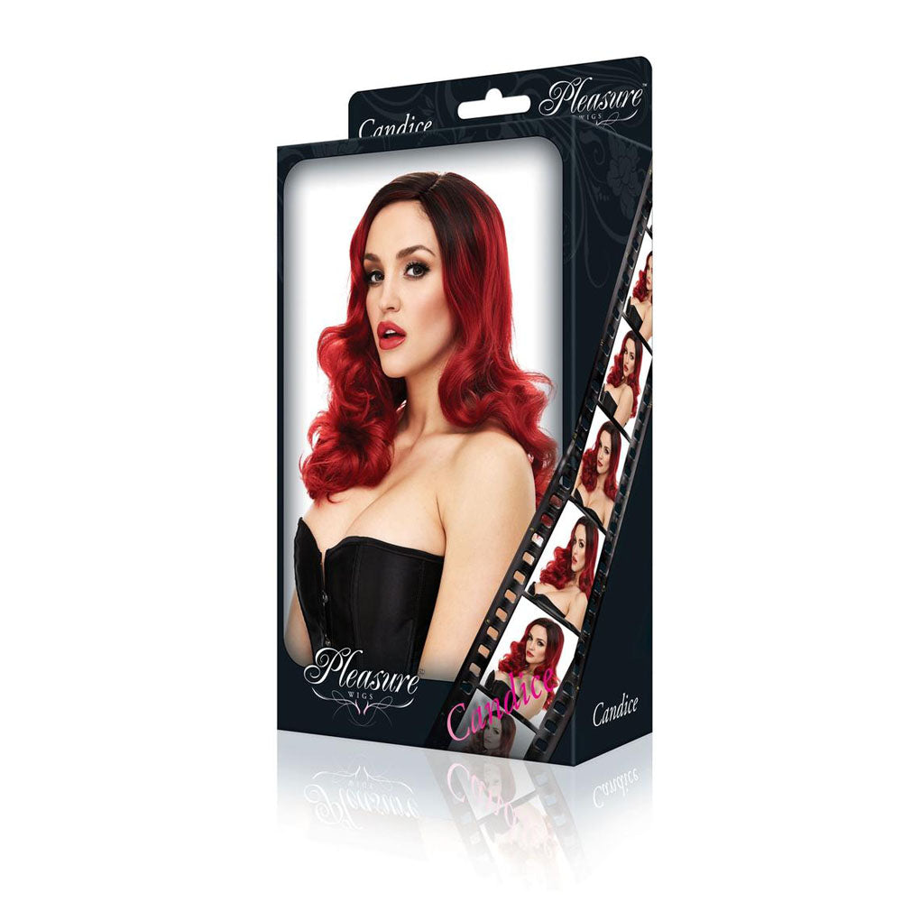 PLEASURE WIGS Candice - Red/Black - Red/Black Wig - Naughty by Nature Adult Store