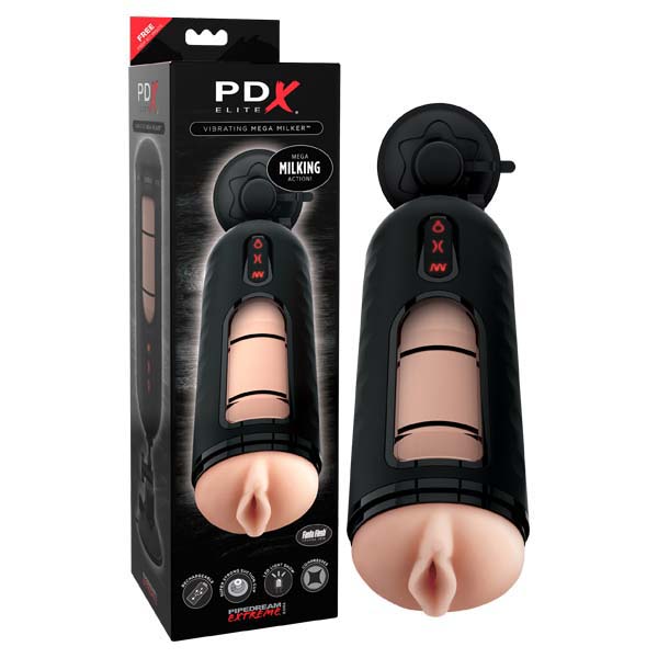 Pipedream Extreme Toyz Elite Vibrating Mega Milker - Flesh USB Rechargeable Powered Stroker - Naughty by Nature Adult Store