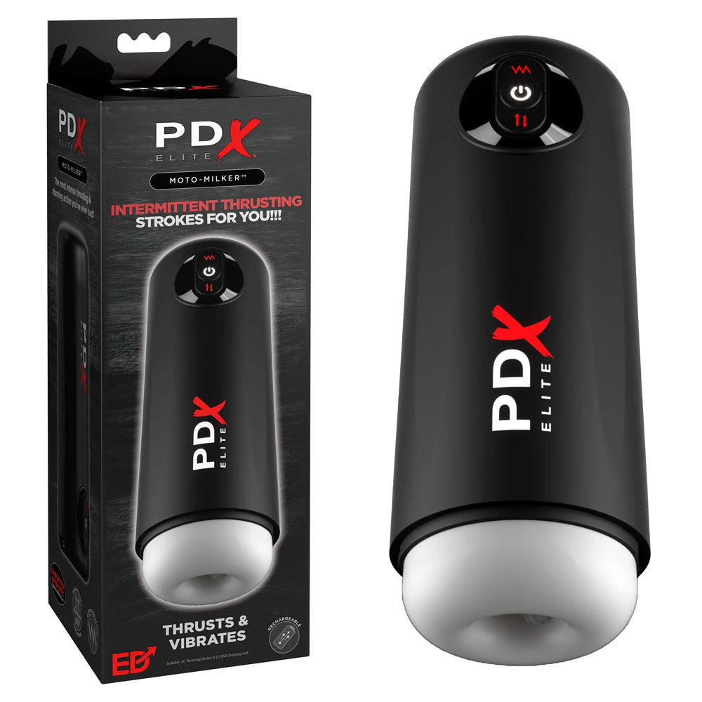 PDX Elite Moto Milker - USB Rechargeable Thrusting & Vibrating Auto Stroker - Naughty by Nature Adult Store