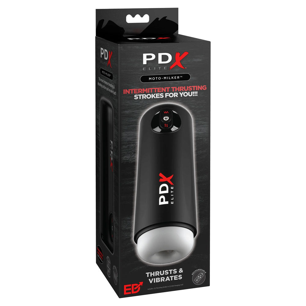 PDX Elite Moto Milker - USB Rechargeable Thrusting & Vibrating Auto Stroker - Naughty by Nature Adult Store