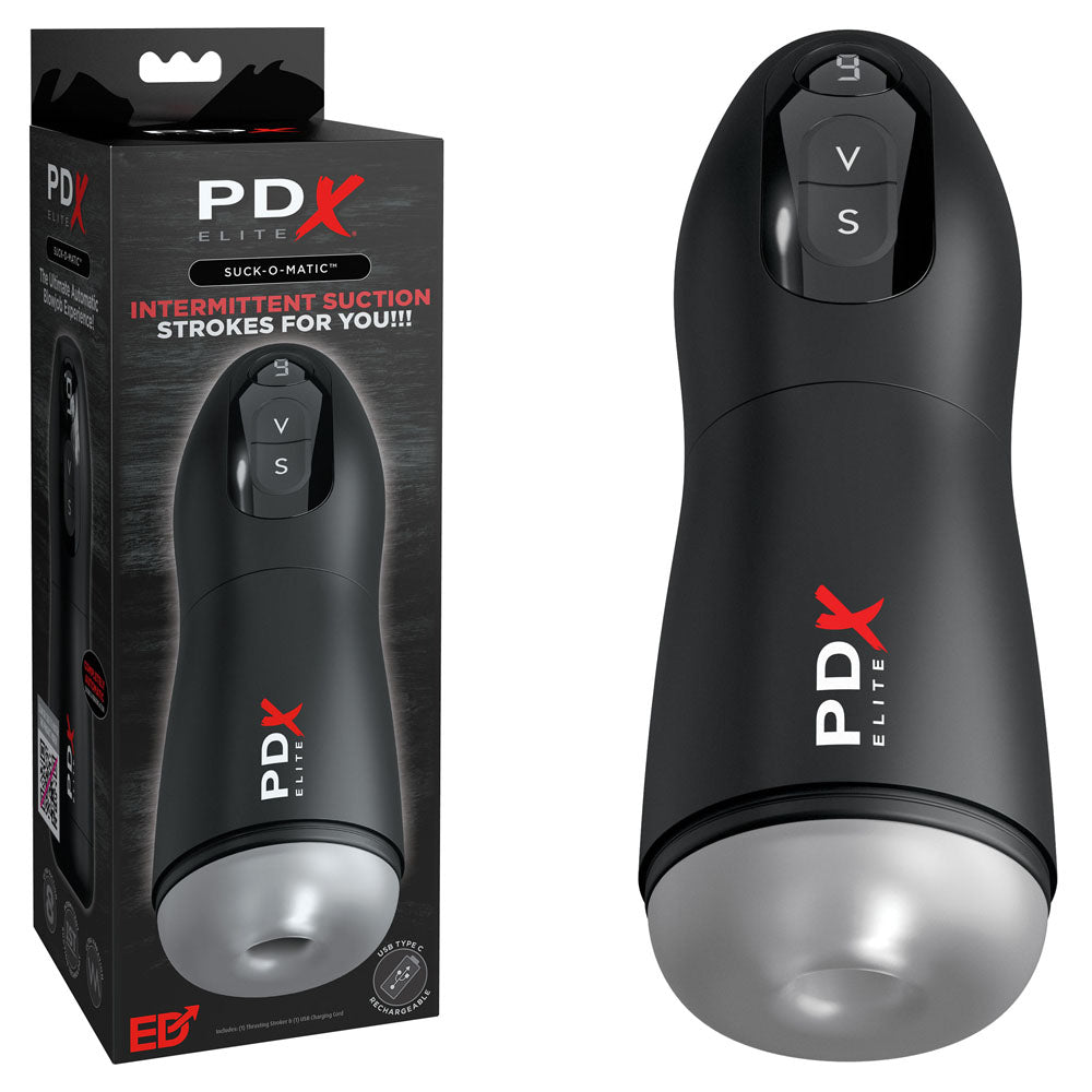 PDX Elite Suck-O-Matic - USB Rechargeable Sucking & Vibrating Masturbator - Naughty by Nature Adult Store