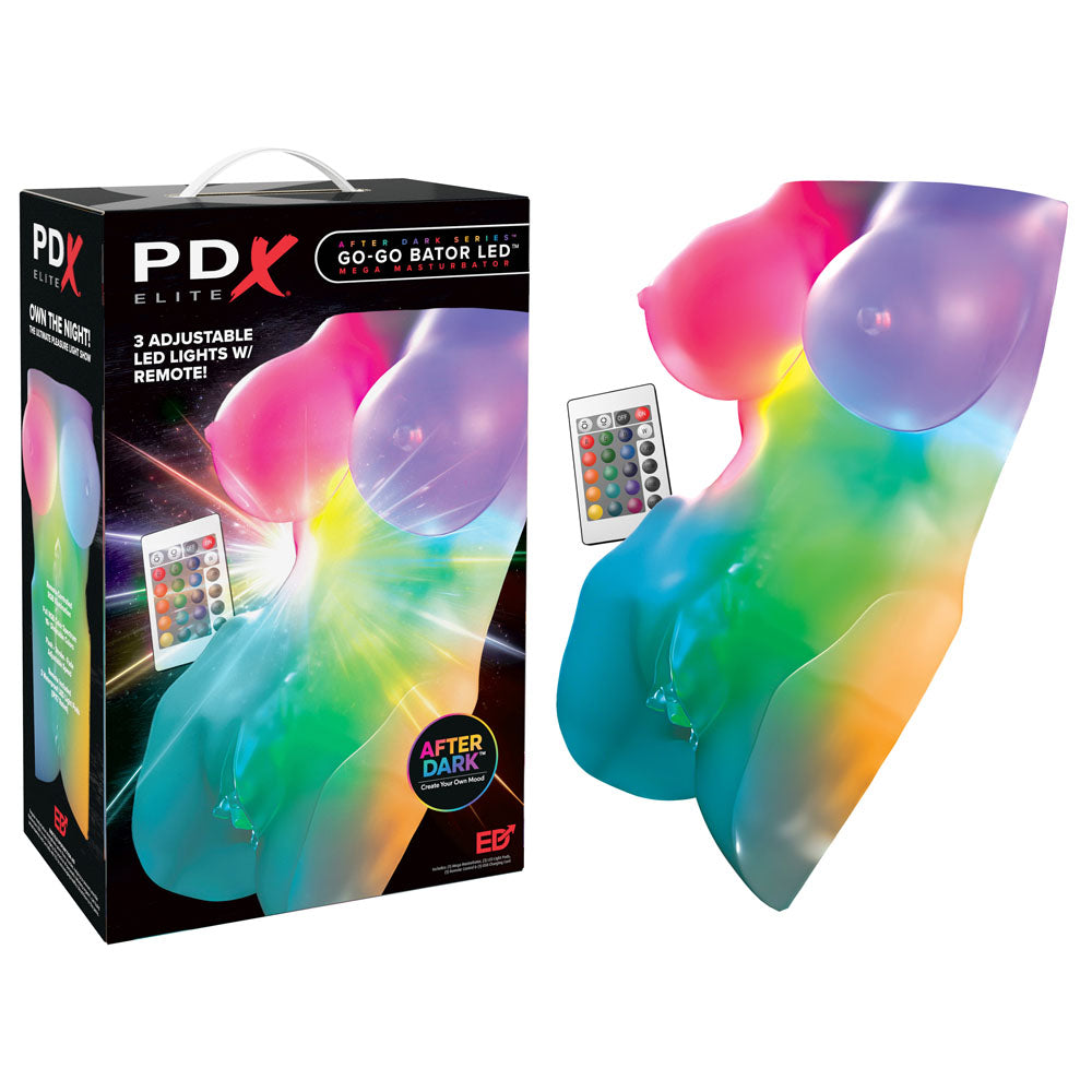 PDX Elite Go Go Bator LED Mega Masturbator Clear With LED Mini Torso