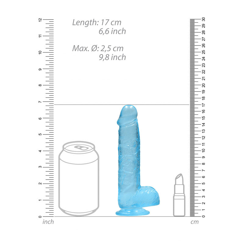 REALROCK 6'' Realistic Dildo With Balls - Blue 15.2 cm Dong - Naughty by Nature Adult Store