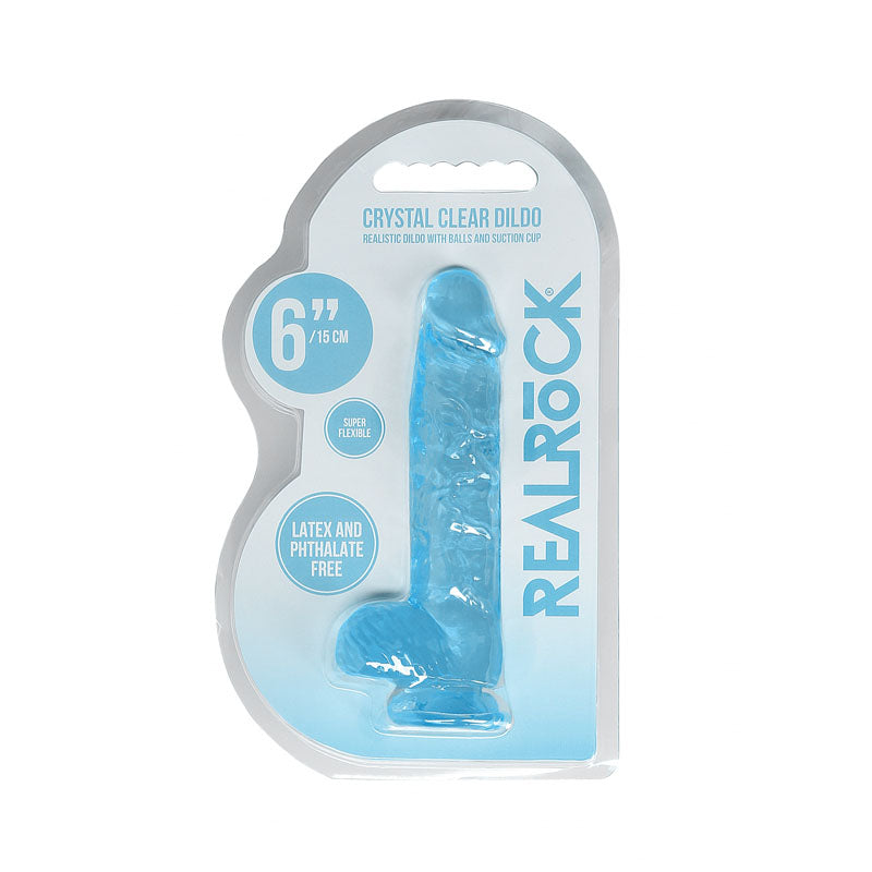 REALROCK 6'' Realistic Dildo With Balls - Blue 15.2 cm Dong - Naughty by Nature Adult Store