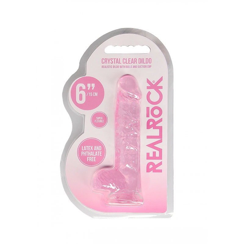 REALROCK 6'' Realistic Dildo With Balls - Pink 15.2 cm Dong - Naughty by Nature Adult Store