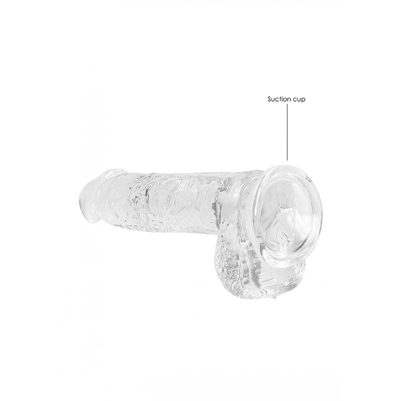 REALROCK 6'' Realistic Dildo With Balls - Clear 15.2 cm Dong - Naughty by Nature Adult Store