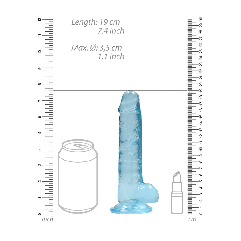 REALROCK 7'' Realistic Dildo With Balls - Blue 17.8 cm Dong - Naughty by Nature Adult Store