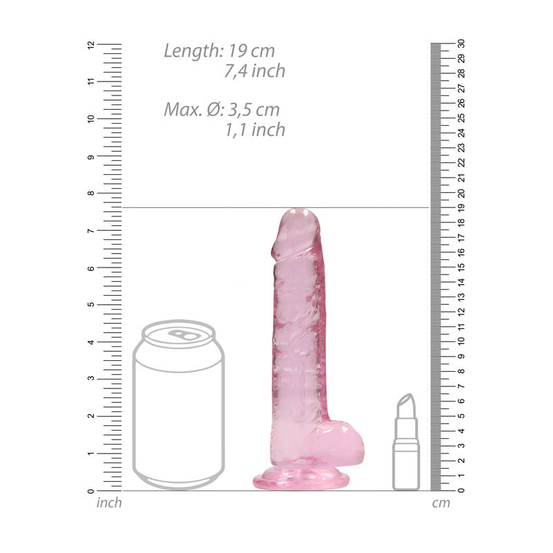 REALROCK 7'' Realistic Dildo With Balls - Pink 17.8 cm Dong - Naughty by Nature Adult Store