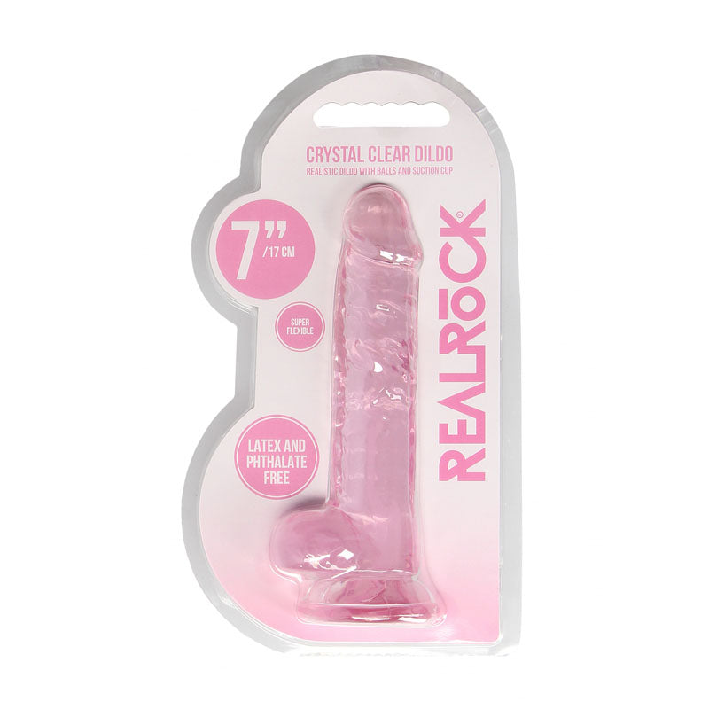 REALROCK 7'' Realistic Dildo With Balls - Pink 17.8 cm Dong - Naughty by Nature Adult Store