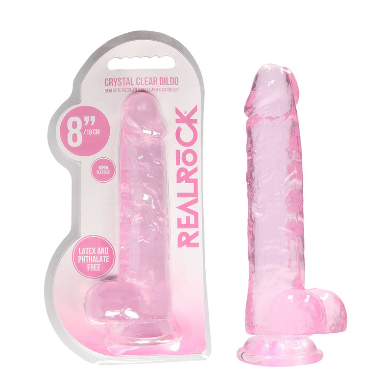 REALROCK 8'' Realistic Dildo With Balls - Pink 20.3 cm Dong - Naughty by Nature Adult Store