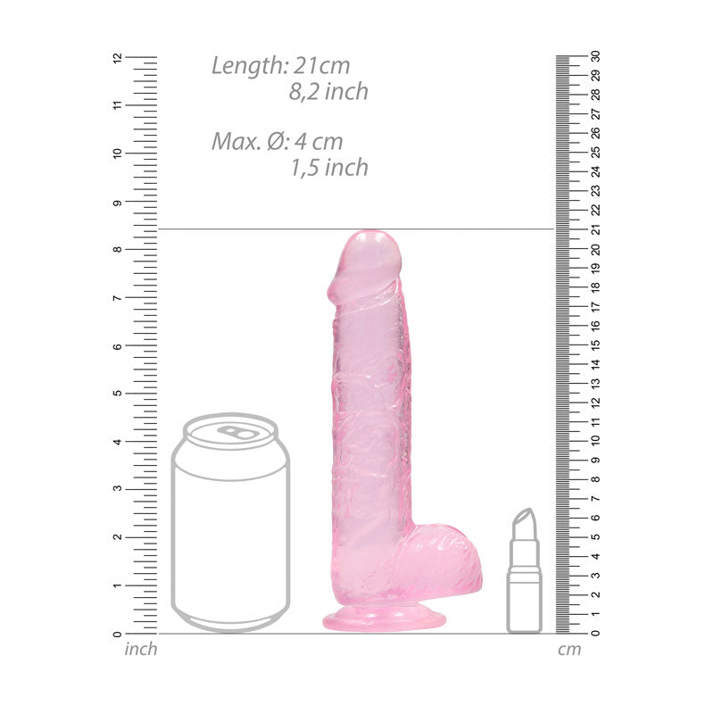 REALROCK 8'' Realistic Dildo With Balls - Pink 20.3 cm Dong - Naughty by Nature Adult Store