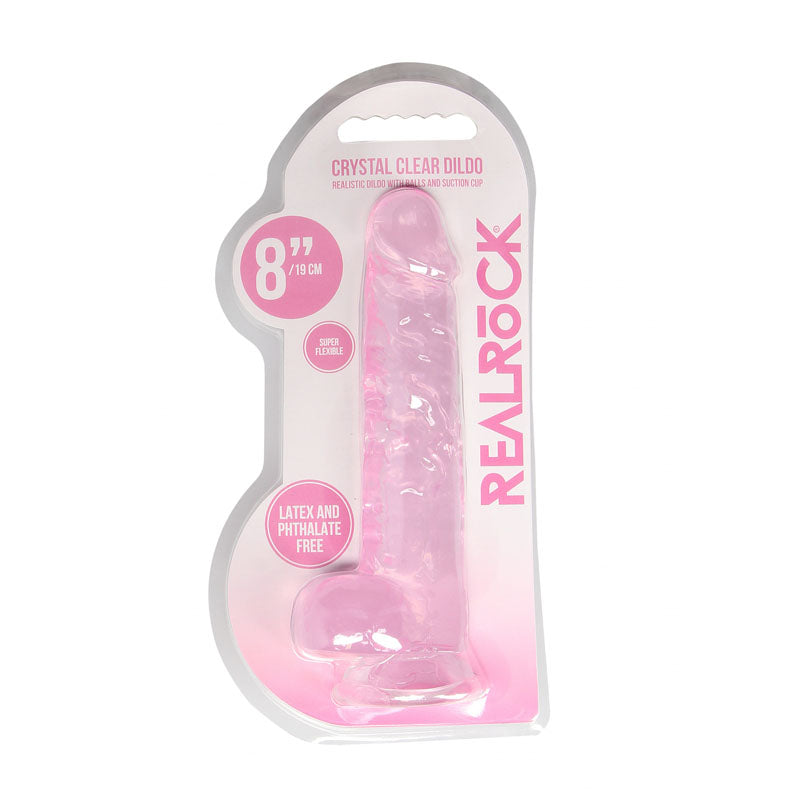 REALROCK 8'' Realistic Dildo With Balls - Pink 20.3 cm Dong - Naughty by Nature Adult Store