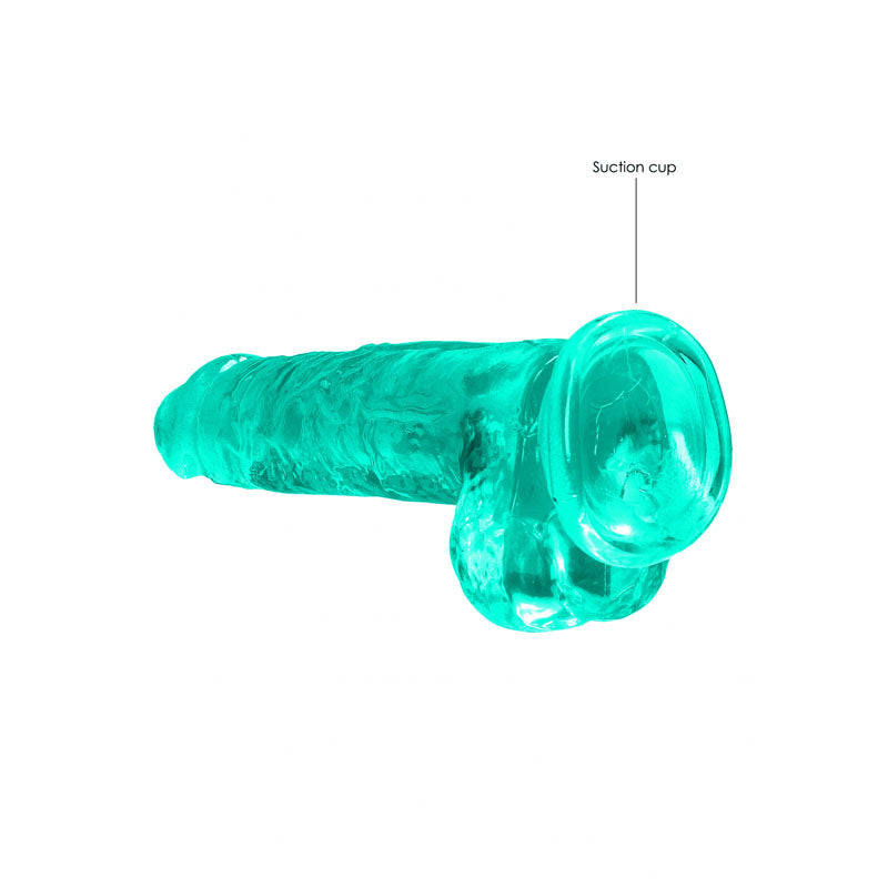 REALROCK 8'' Realistic Dildo With Balls - Turquoise - Naughty by Nature Adult Store
