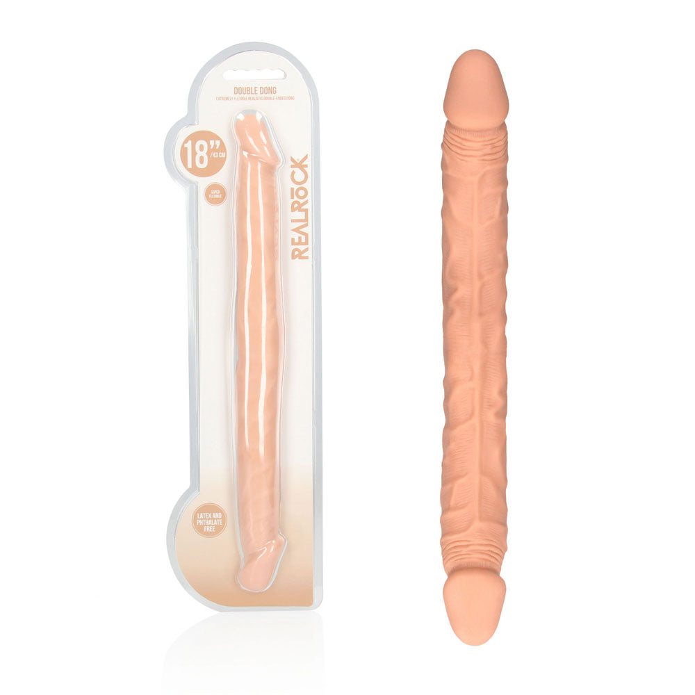 REALROCK 18'' Double Dildo - Flesh 46 cm Double Dong - Naughty by Nature Adult Store