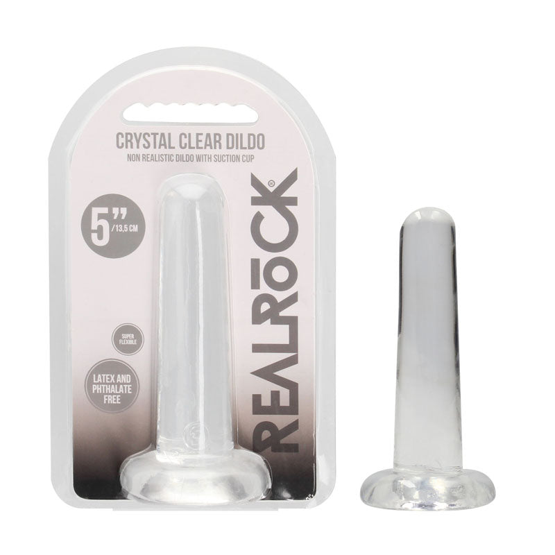 REALROCK Non Realistic Dildo With Suction Cup - 13.5 cm - Clear 13.5 cm Dong - Naughty by Nature Adult Store