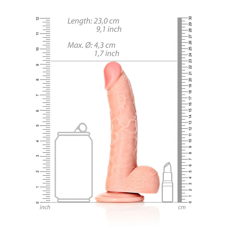 REALROCK Realistic Regular Curved Dong with Balls - 20.5 cm - Flesh 20.5 cm (8'') Dong - Naughty by Nature Adult Store