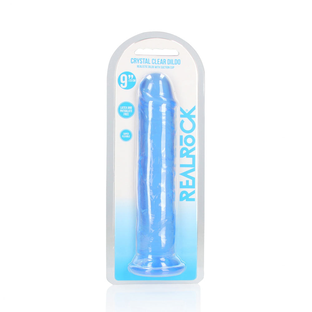 RealRock Premium Straight Dildo Blue 10 Inch