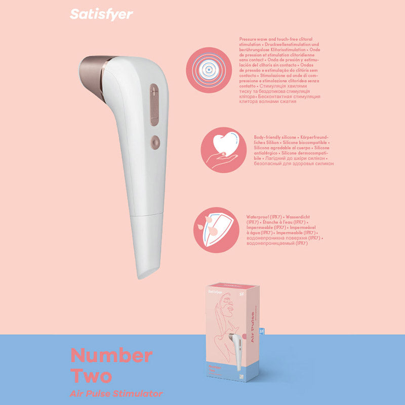 Satisfyer Number 2 - White Touch-Free Clitoral Stimulator - Naughty by Nature Adult Store