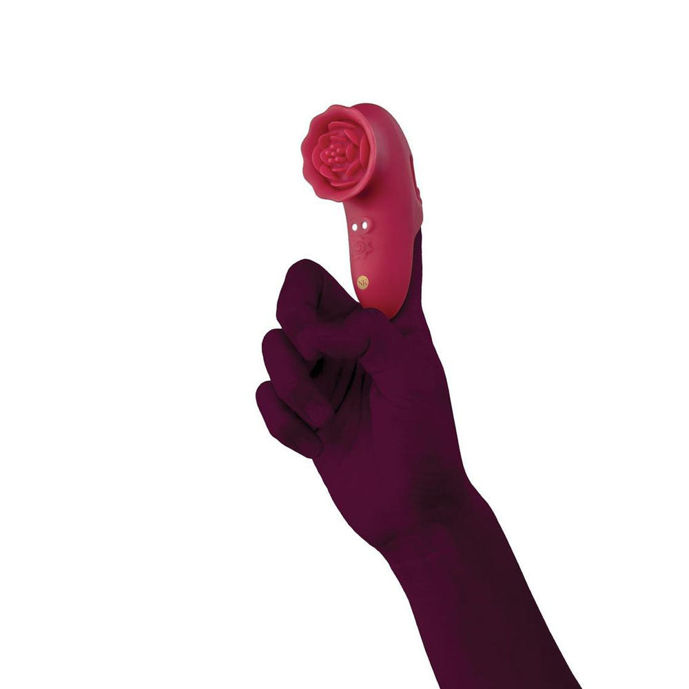 Secret Kisses RoseGasm Playful Petal Red USB Rechargeable Finger Stimulator
